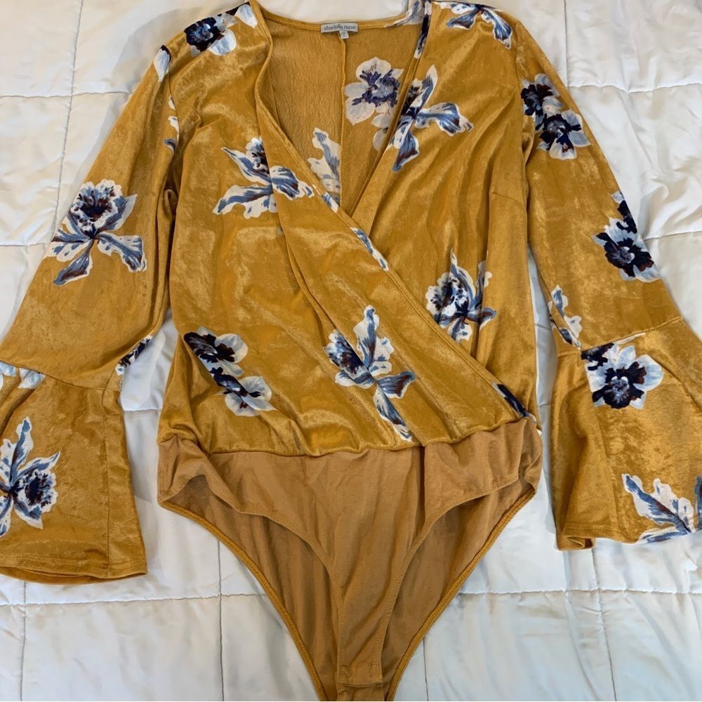Velour Floral Bodysuit